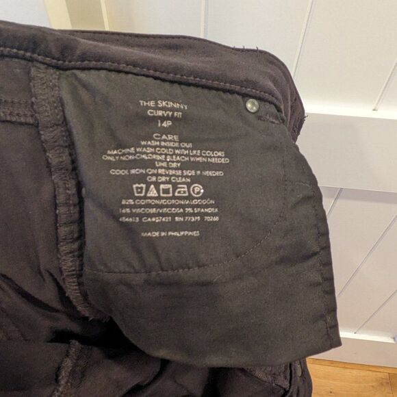 Ann Taylor Sculpting Mid Rise Curvy Black Velvet Skinny Pants SIZE 12 - Picture 6 of 14